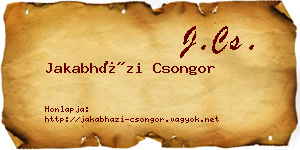Jakabházi Csongor névjegykártya